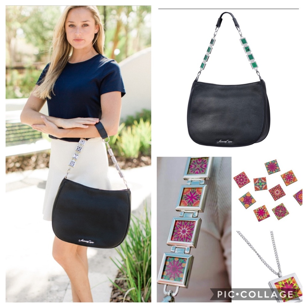Carmella Authentic Leather Locket Strap Purse /  Hobo Bag